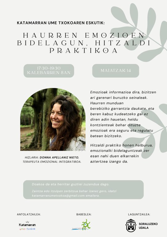 Charla: "Cómo acompañar las emociones de l@s niñ@s"