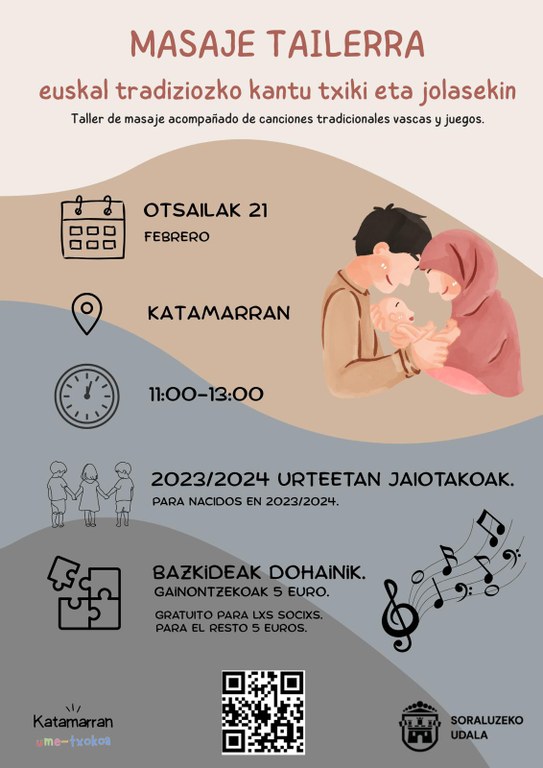 Taller: "Masaje acompañado de canciones tradicinales vascas y juegos"