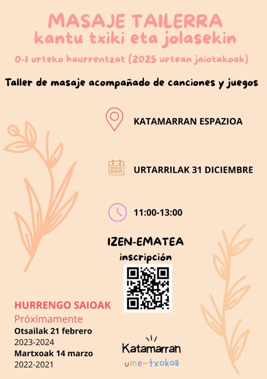 Taller: "Masaje acompañado de canciones y juegos"