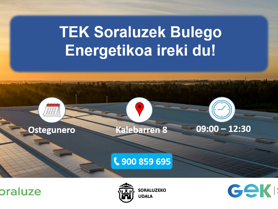 El punto de información energético de la Comunidad Energética Local de Soraluze abierto cada jueves