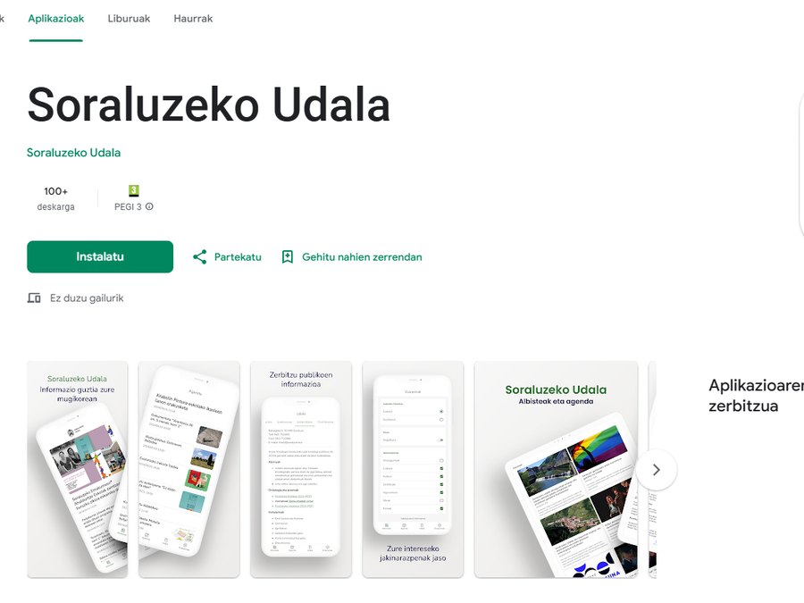 La aplicación del Ayuntamiento de Soraluze ya está disponible para los sistemas operativos Android e iOS