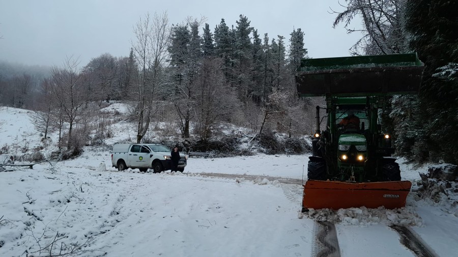 Trabajos de retirada de desprendimientos y nieve