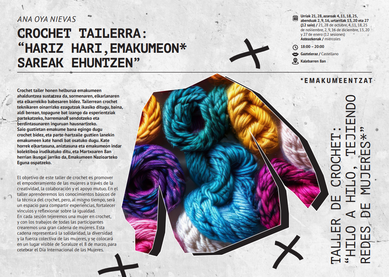 Ahalduntze eskola: "Crochet tailerra: hariz hari emakumeon* sareak ehuntzen"