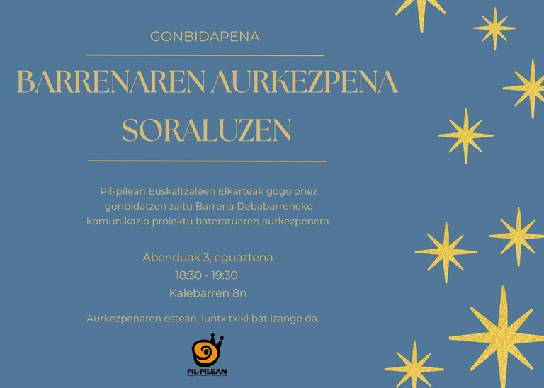 Barrenaren aurkezpena Soraluzen