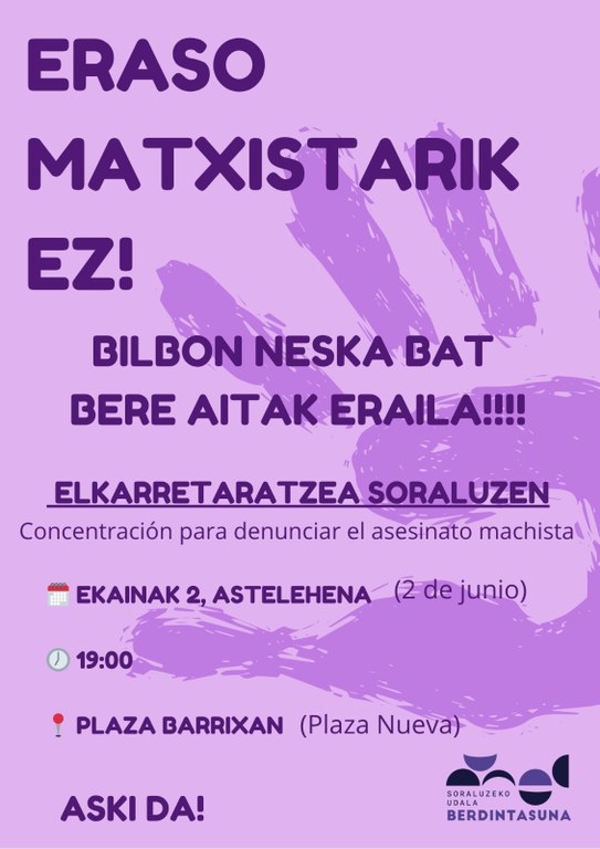 Elkarretaratzea: "Eraso matxistarik ez!"