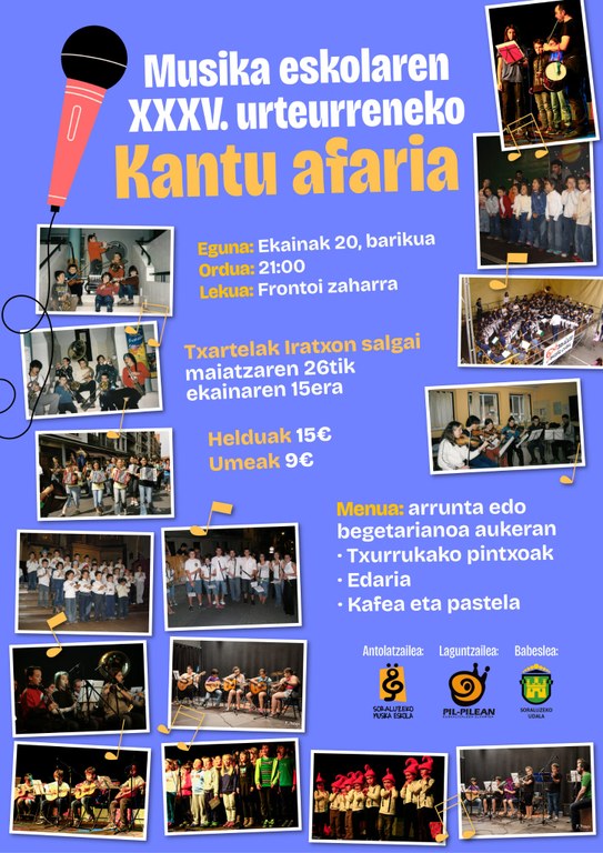Musika eskolaren XXXV. urteurreneko kantu afaria