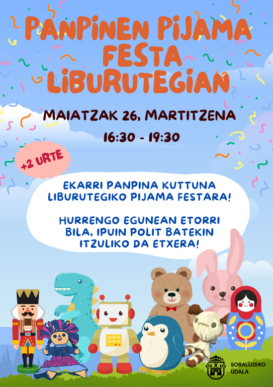 Panpinen pijama festa liburutegian