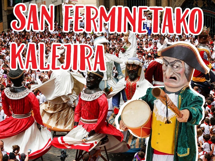 San Ferminetako kalejira zapatuan, Herriko gaitero eta buruhandiek alaiturik