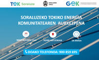 Soraluzeko Tokiko Energia Komunitatearen aurkezpena, datorren astelehenean