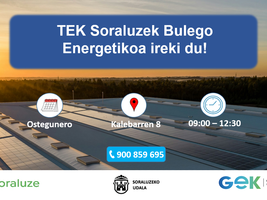 Soraluzeko Tokiko Energia Komunitatearen bulego energetikoa, ostegunero zabalik